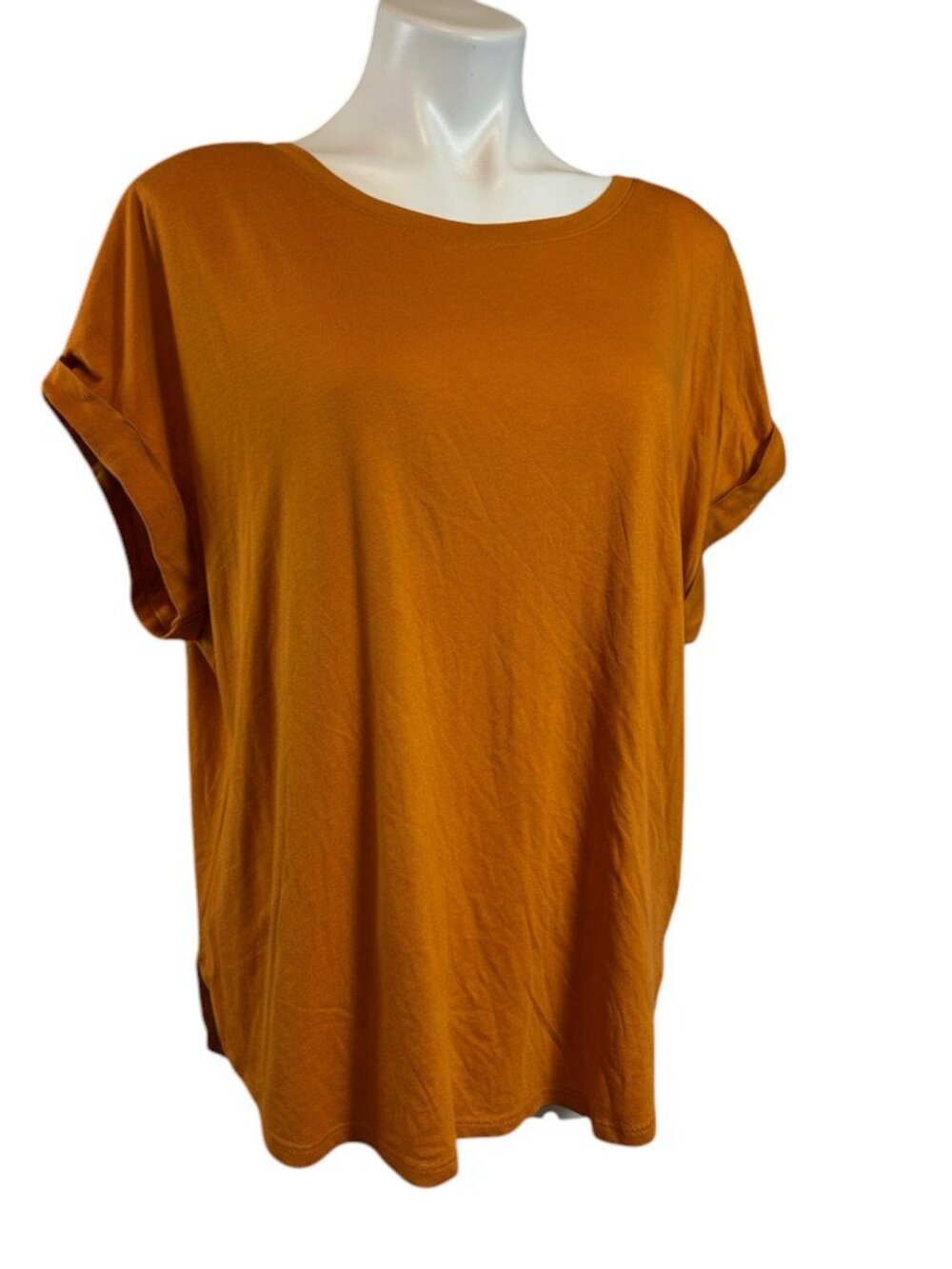A New Day Women’s XXL Mustard Oversized Short Sleeve Knit Tunic Top Casual